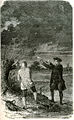 Franklin's kite experiment. 19th century engraving by Le Roy C. Cooley.