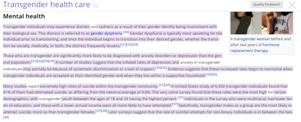 Authorship highlighting of student edits to Transgender healthcare on English Wikipedia